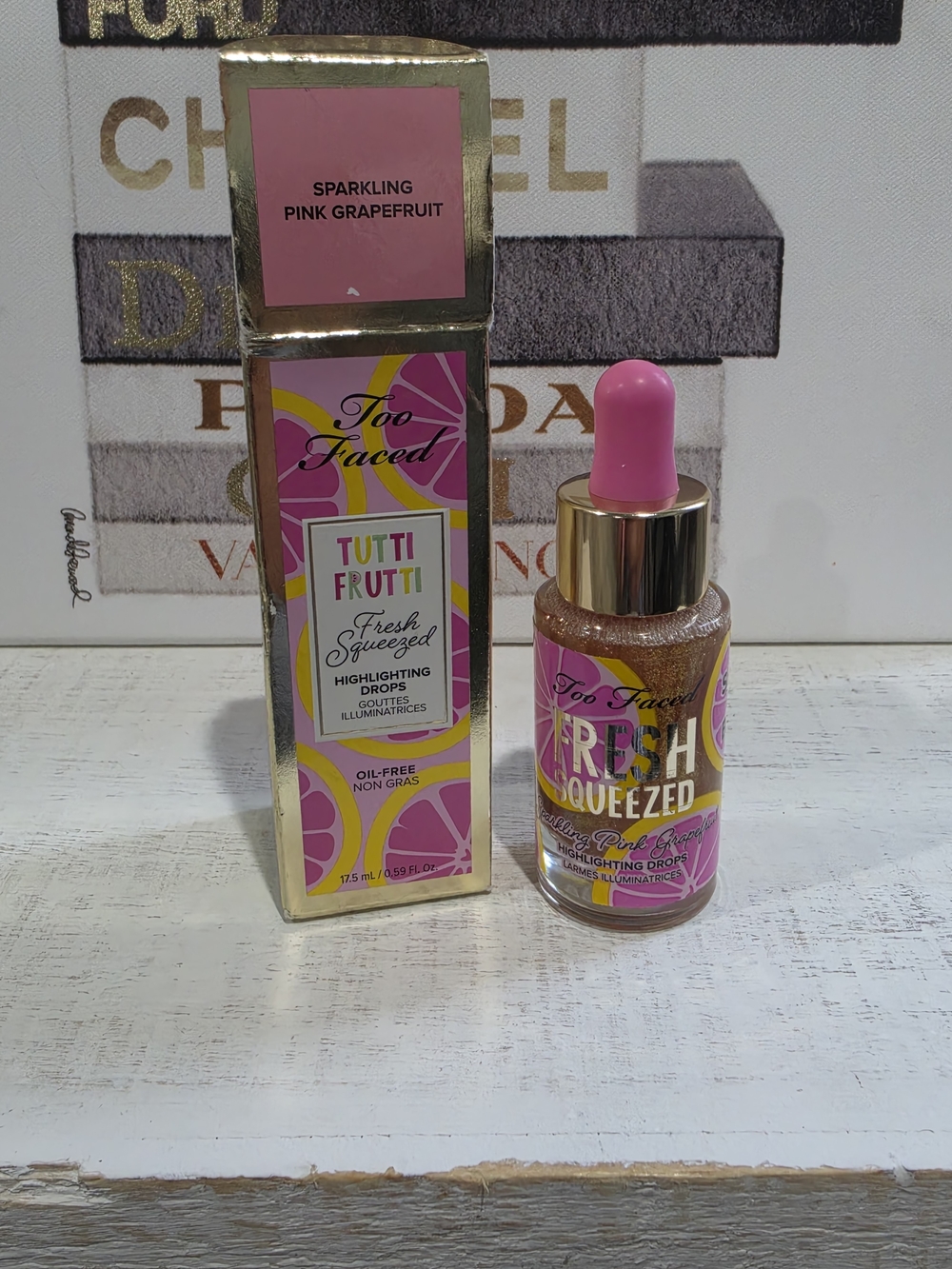 Too Faced Pink and Gold Highlighter Drops